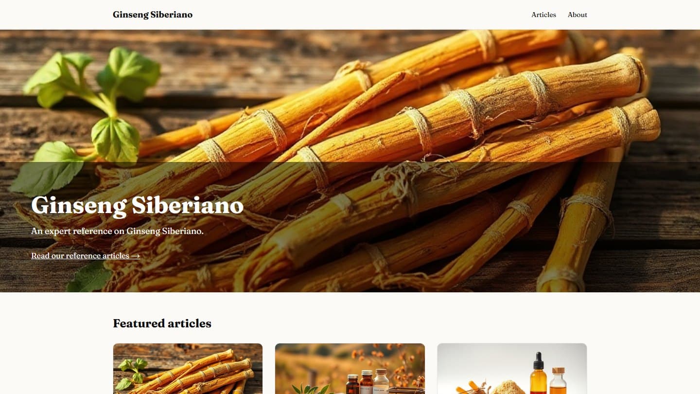 Ginseng Siberiano ES — a website built by ProperSite