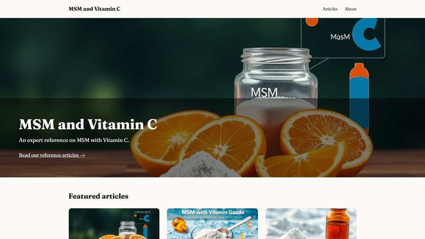 MSM & Vitamin C — a website built by ProperSite