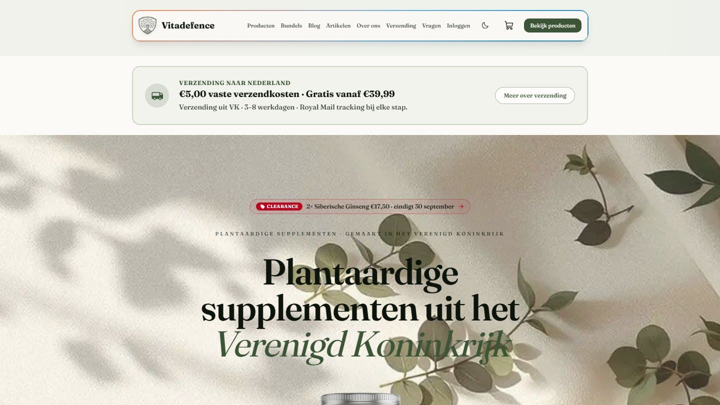 Vitadefence NL — a website built by ProperSite